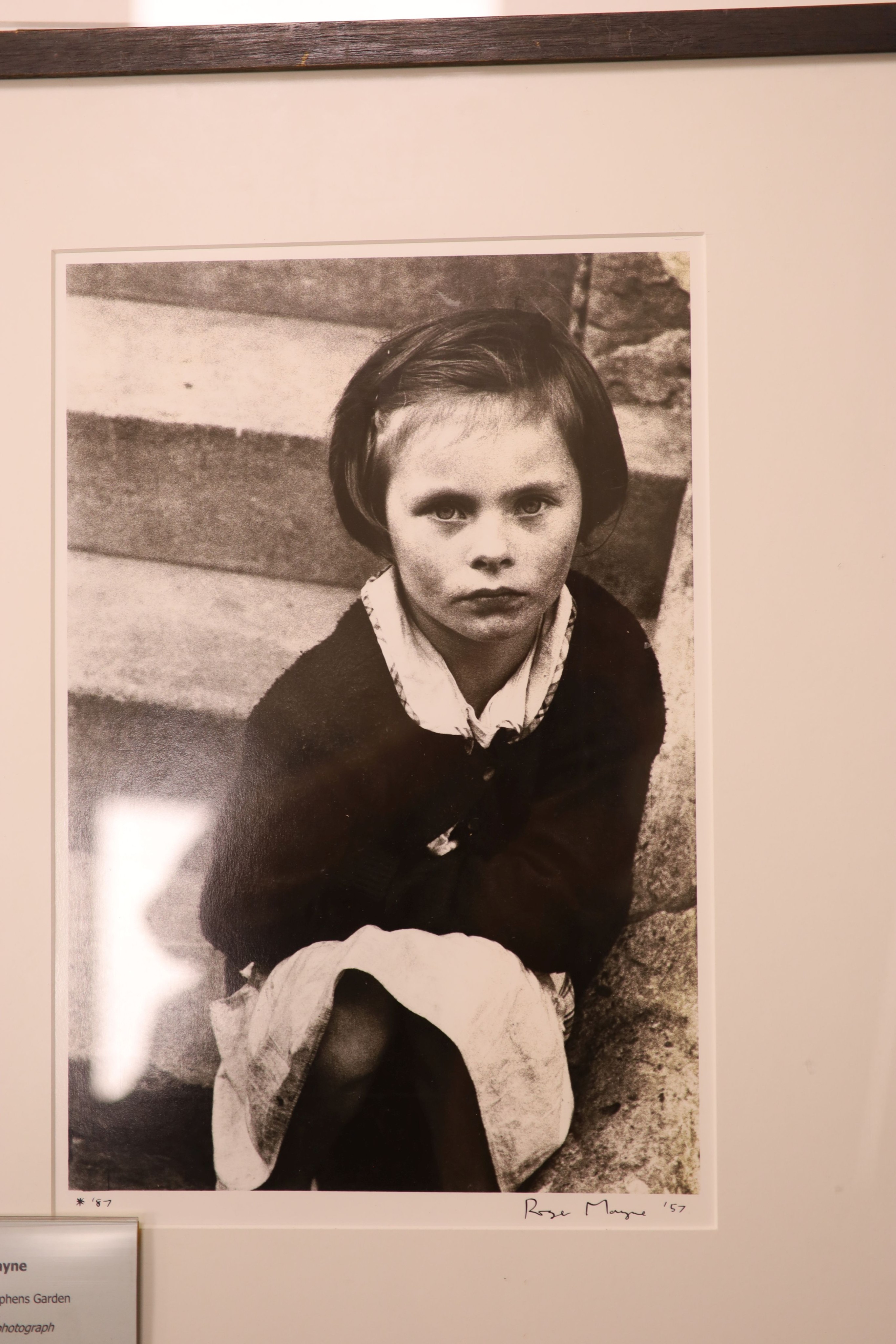 A collection of contemporary black and white photographs: Marianna Yampolsky in the classroom and Himpill de Tapas, Roger Mayne Boy, St Stephens Gardens, signed and dated '57, and